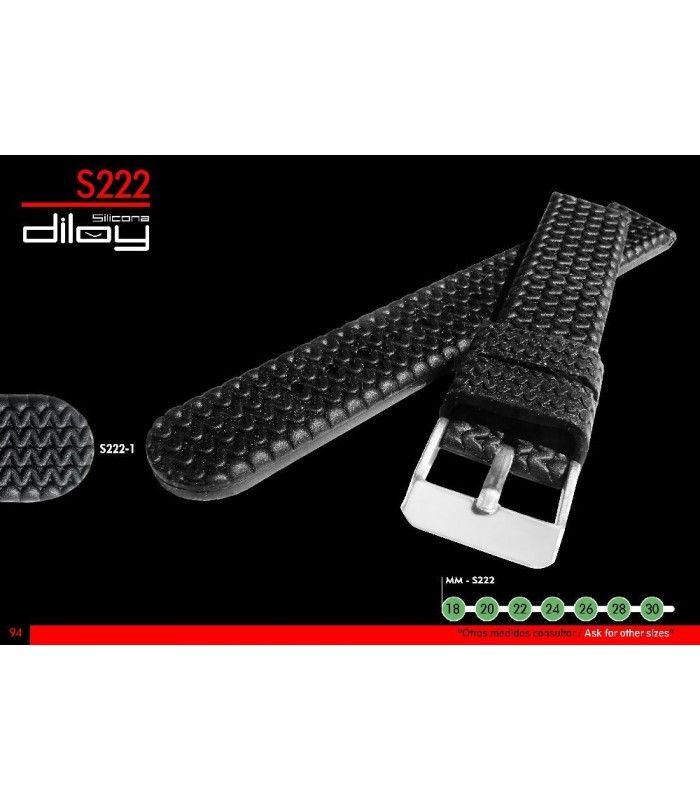 Correa de silicona para reloj, Diloy S222