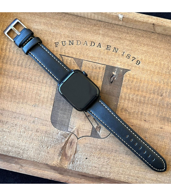 Correa Reloj Piel Cuero Vacuno Engrasado 18mm 20mm 22mm 24mm 26mm Costura blanca Ref 377