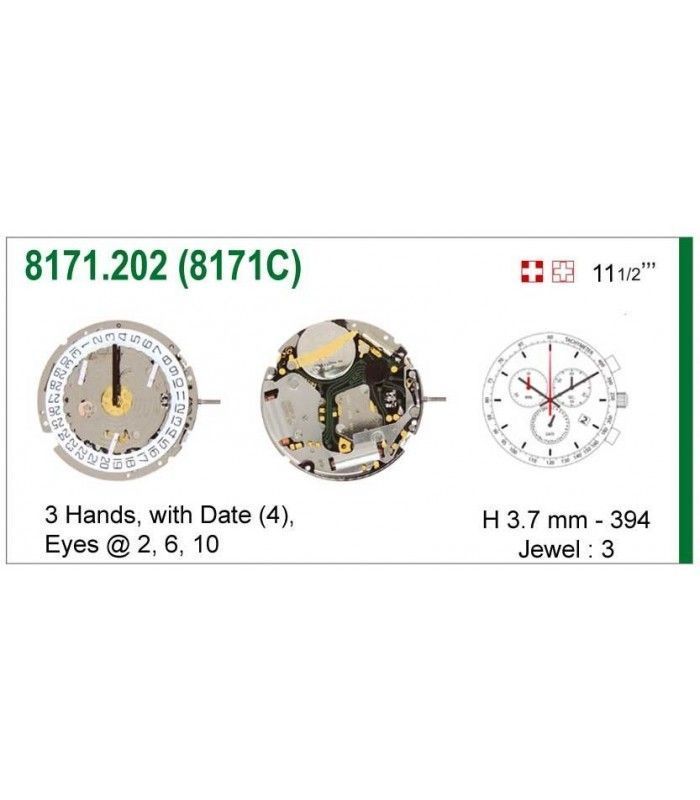 Máquina o movimiento para reloj ISA 8171C