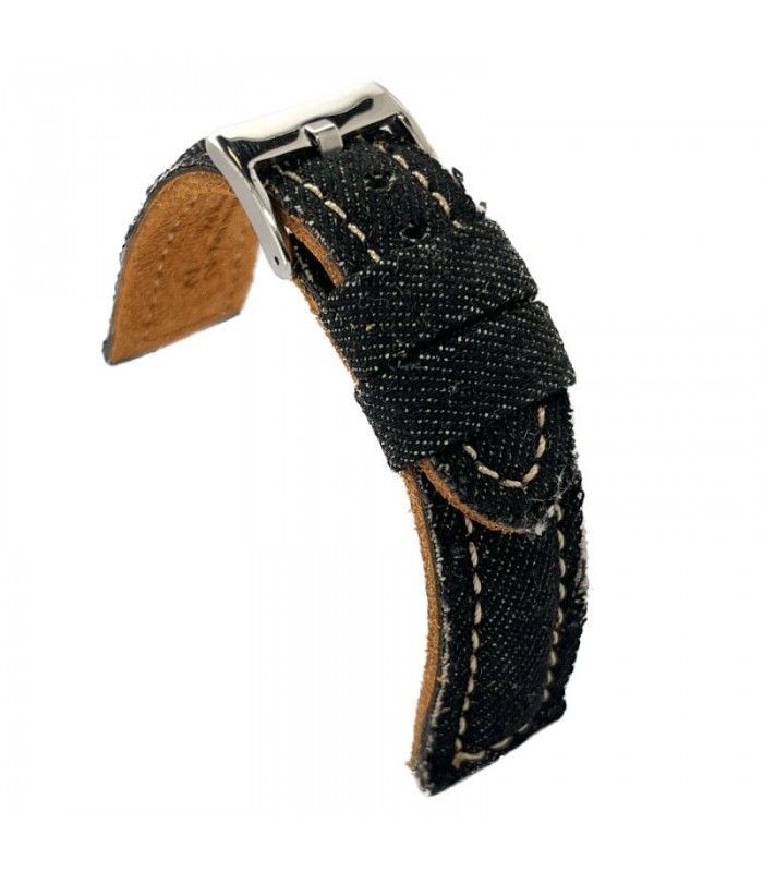 Correas de Reloj de tela vaquera y cuero. Diloy Ref 389