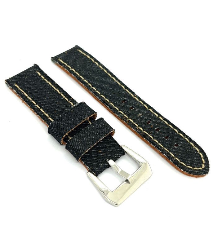 Correas de Reloj de tela vaquera y cuero. Diloy Ref 390