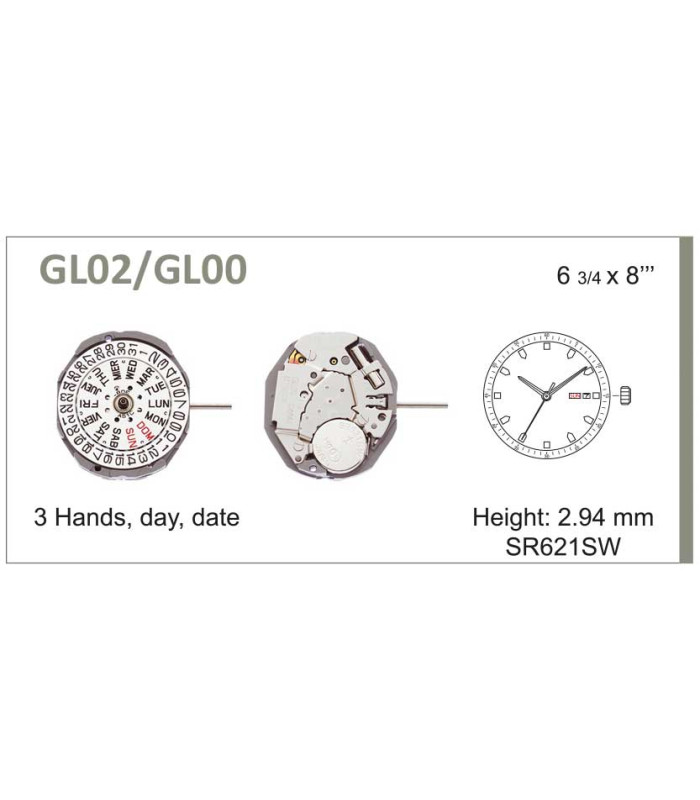 Máquina o movimiento para reloj MIYOTA GL02